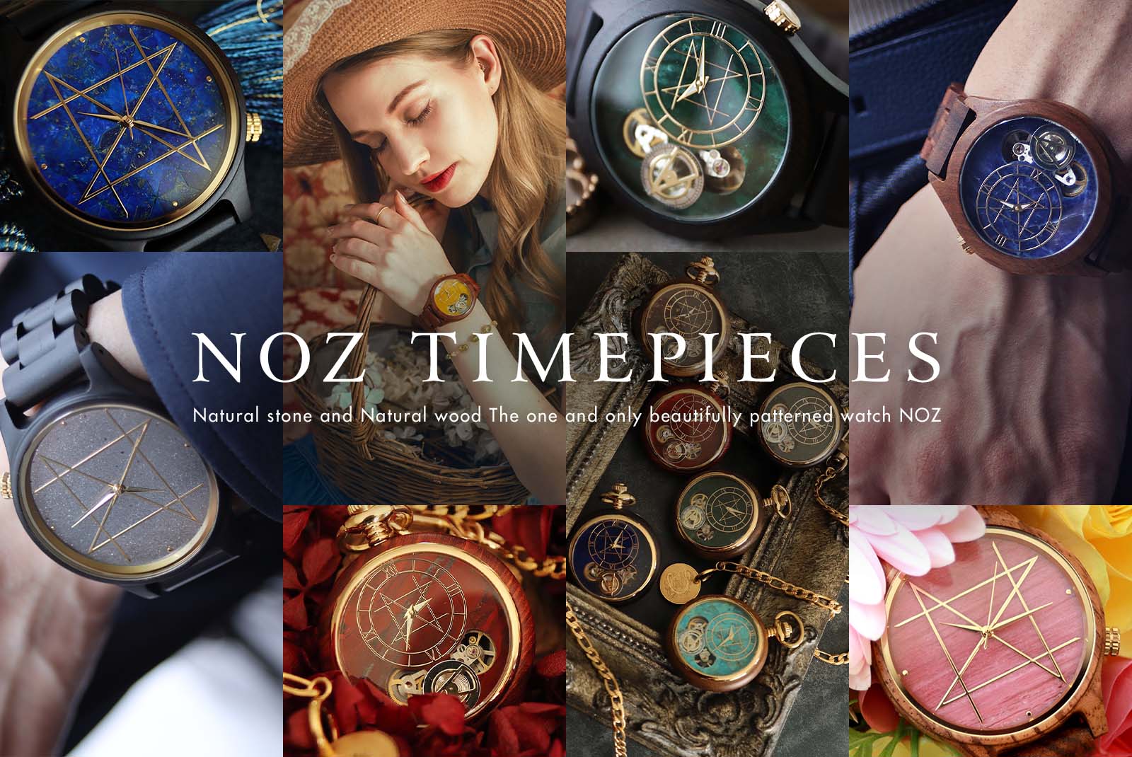 NOZ natural timepieces made of wood and stone